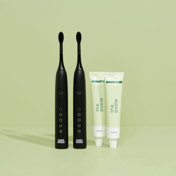 Boombrush | Starterkit | Sonische Tandenborstel & Tandpasta | Duo 2x Zwart - Met Repeat